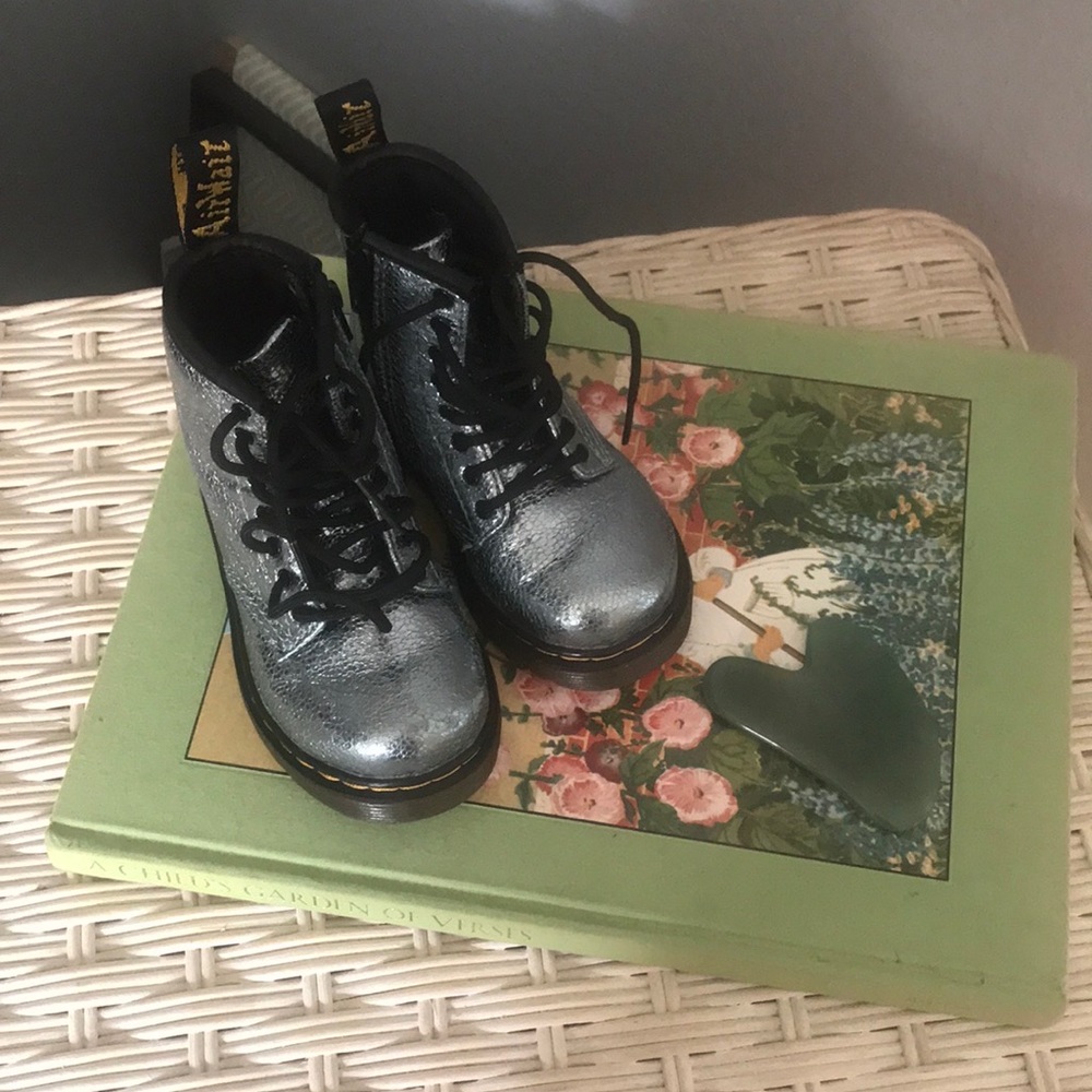 Blue sparkle toddler Dr Martens